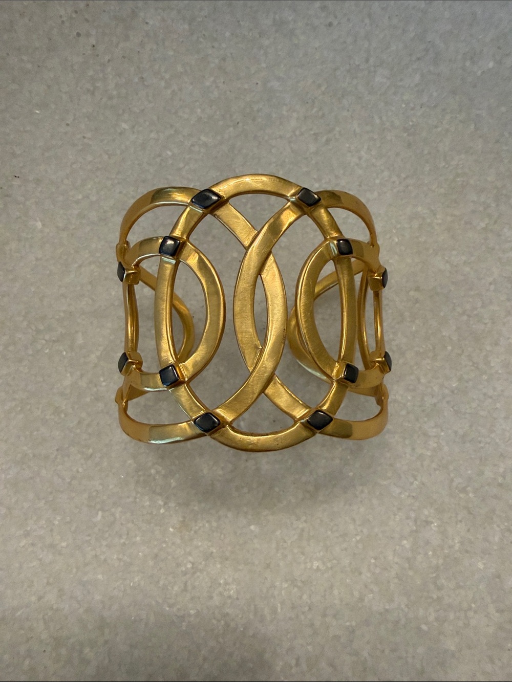 Julie Vos Gold Openwork Cuff Bracelet with Black Accents - Women's Jewelry - Picture 2 of 4